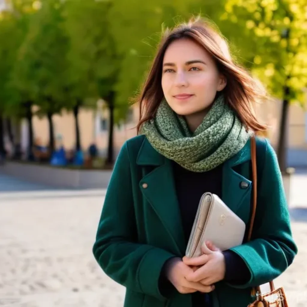 슬로바키아 주요 사기 수법 - **Prompt 1: Vigilant Traveler in Bratislava**
A wide shot of a young female traveler, approximat...