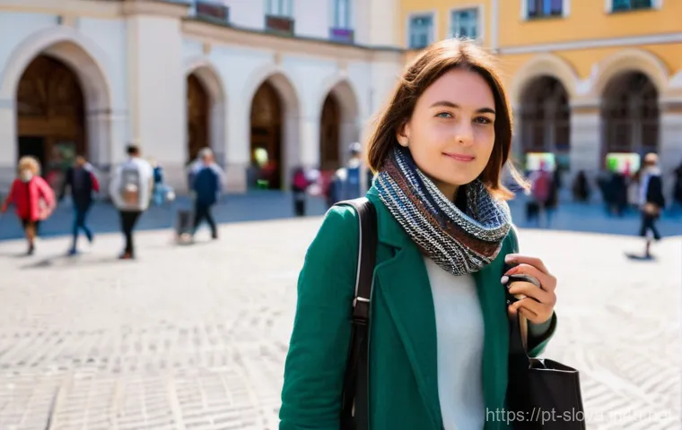 슬로바키아 주요 사기 수법 - **Prompt 1: Vigilant Traveler in Bratislava**
A wide shot of a young female traveler, approximat... 슬로바키아 주요 사기 수법 - **Prompt 1: Vigilant Traveler in Bratislava**
A wide shot of a young female traveler, approximat...
